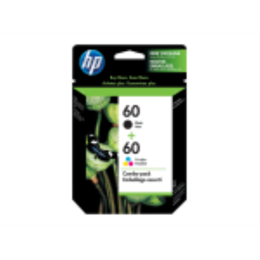 HP 60 black and tri-colour ink cartridge combo pack, an example of printer ink cartridges