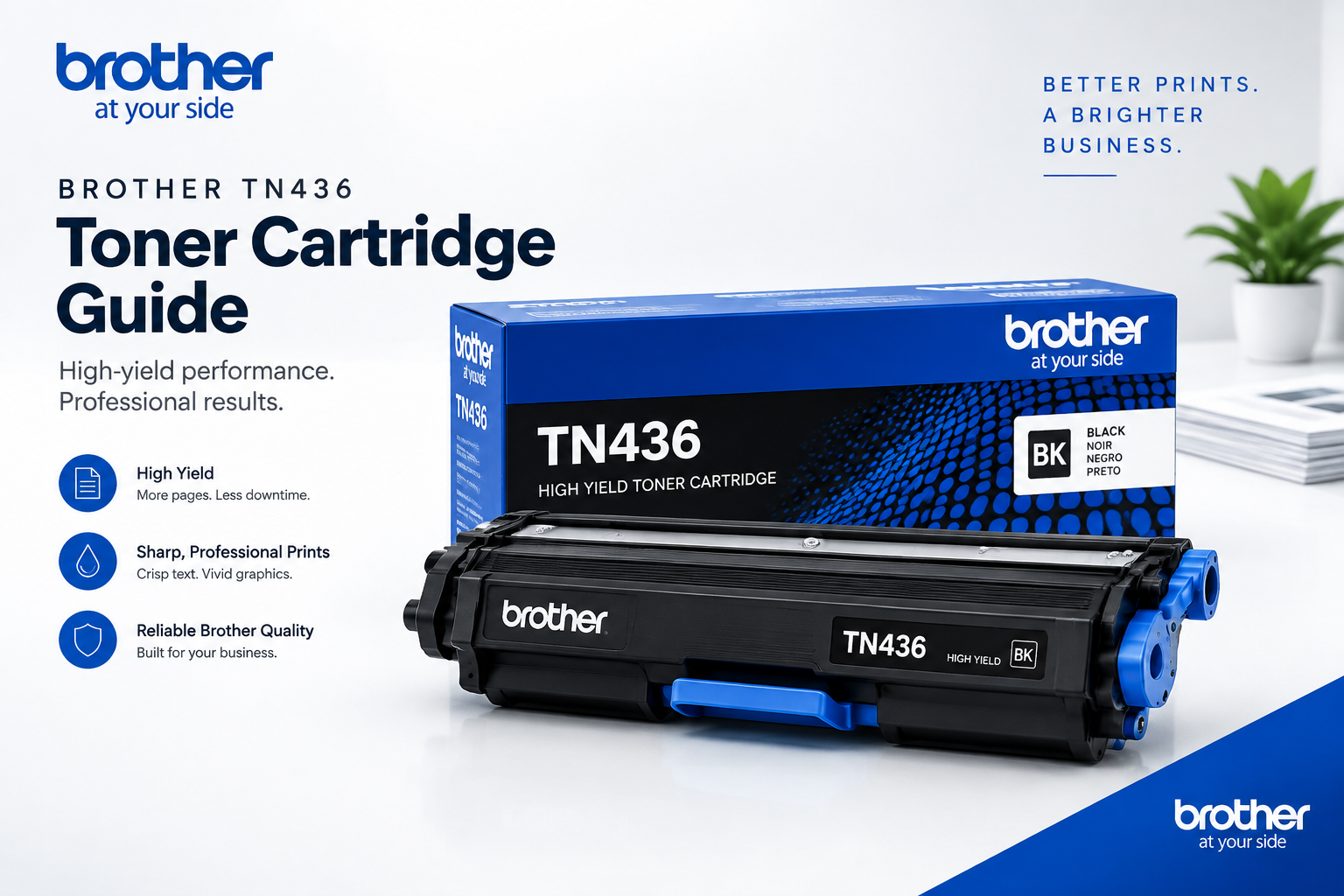 Brother TN436 toner cartridges in black and colour