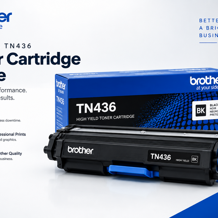 Brother TN436 toner cartridges in black and colour