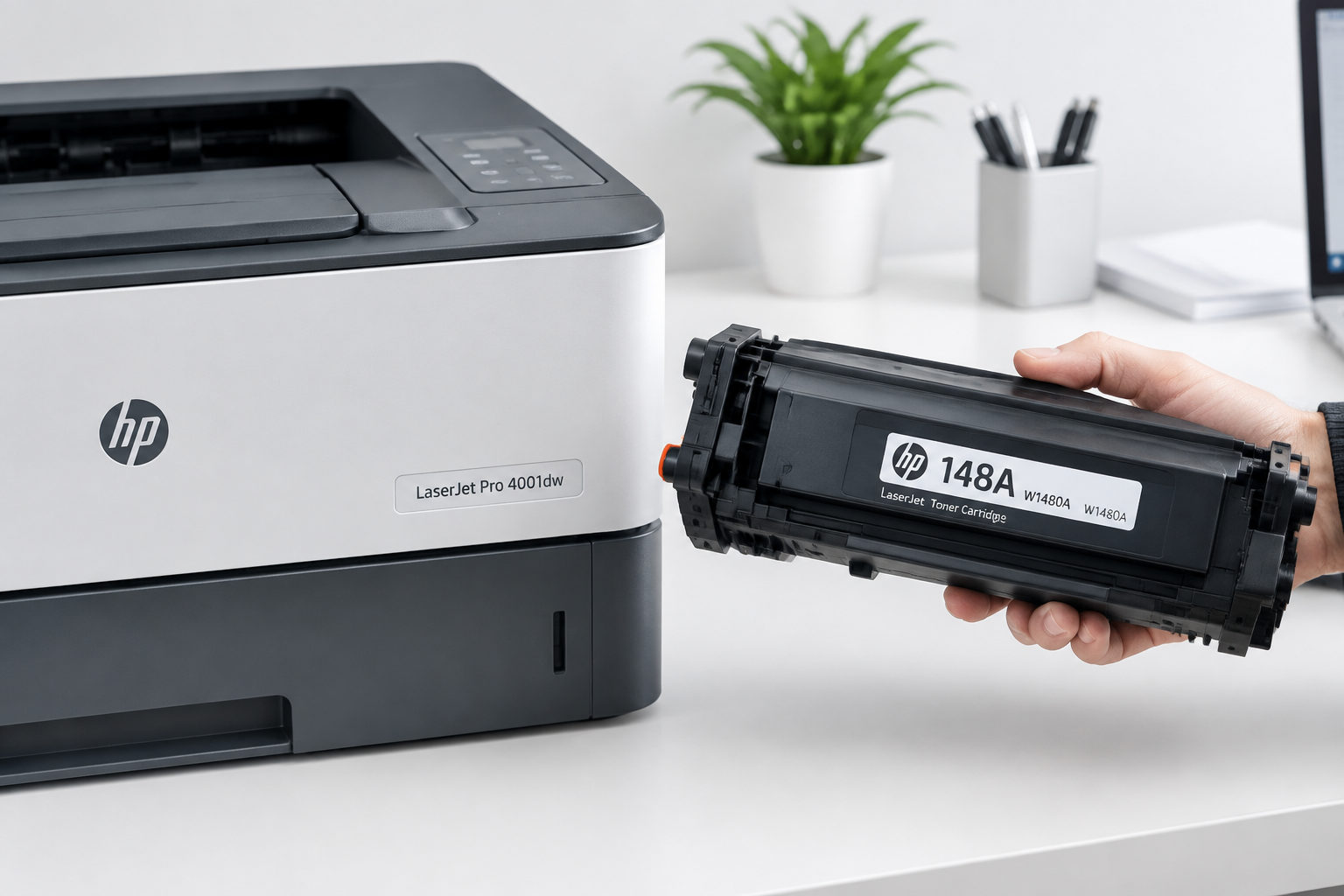 Printer ink and toner cartridges identified by model number