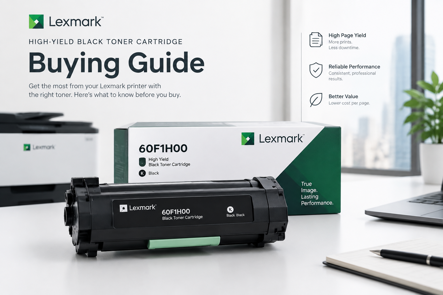 Lexmark 60F1H00 black toner cartridge for compatible Lexmark printers