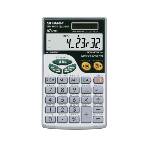 Sharp EL344R Large 10-digits Metric Conversion Calculator – Calculators | SHARP Canada