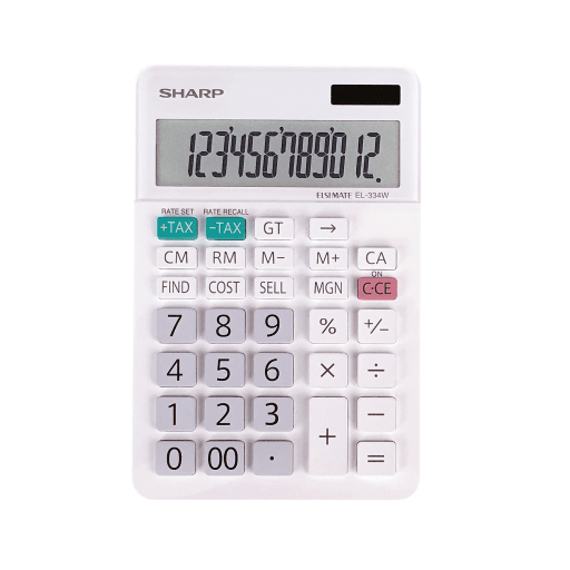 SHARP EL334W Twin Power XL 12-digit Display – Calculators | SHARP Canada