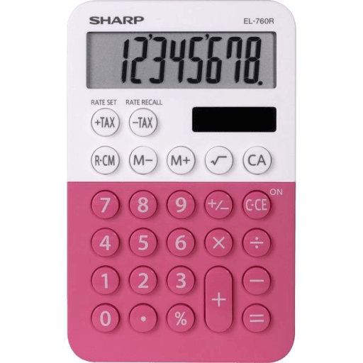 SHARP EL760RBPK XL 8-DIGIT DISPLAY CALCULATOR-RASPBERRY – Calculators | SHARP Canada