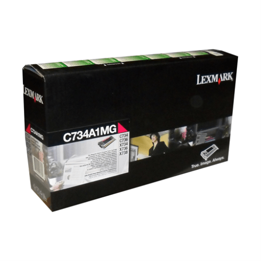Lexmark C734,746,X738 Return Program Standard Toner Cartridge Compatible with: C734,C746,X734,X738 (Colour: Magenta) – Non Moving | Lexmark