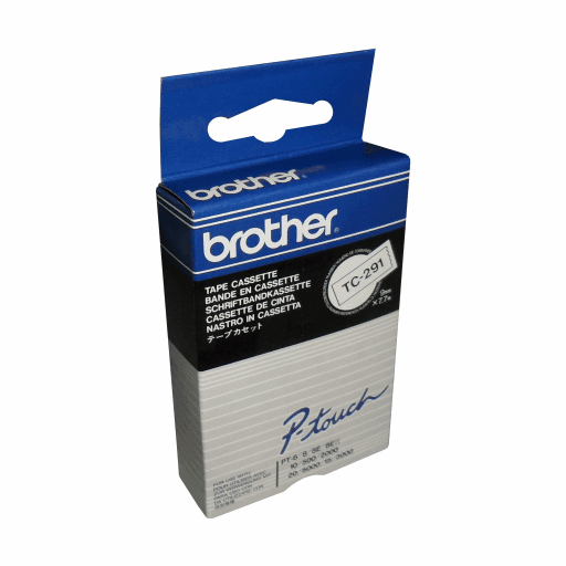 Brother TC291 Black on White 9 mm Tape for P-touch, 7.7 m – Non Moving | Brother