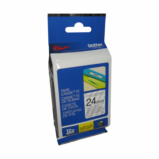Brother Genuine TZe151 Black on Clear Laminated Tape for P-touch Label Makers, 24 mm wide x 8 m long – PTouch | Brother