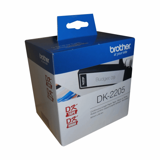 Brother DK-2205 Black/White Continuous Length Paper Tape - 2.4" x 100' (62 mm x 30.4 m) – PTouch | Brother