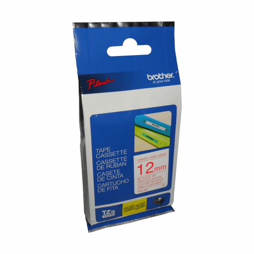 Brother Genuine TZe232 Red on White Laminated Tape for P-touch Label Makers, 12 mm wide x 8 m long – PTouch | Brother