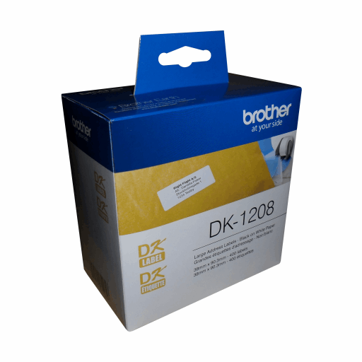 Brother DK-1208 Large Address Paper Labels (400 Labels) - 1.4" x 3.5" (38 mm x 90.3 mm) – PTouch | Brother