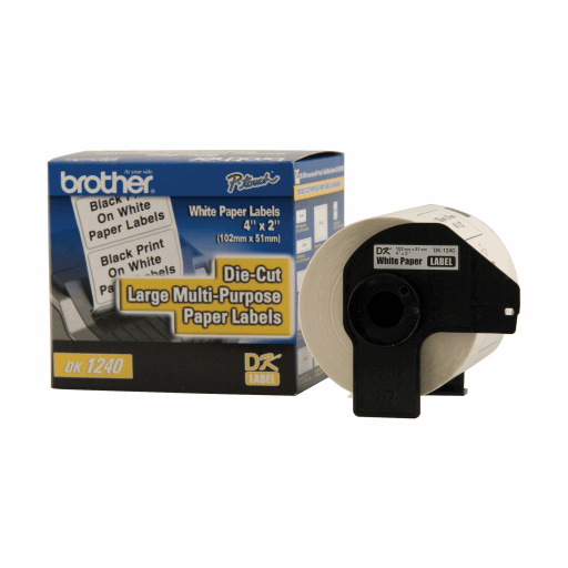 Brother DK-1240 Large Multi-Purpose Labels (600 Labels) - 1.9" x 4" (50.5 mm x 101 mm) – PTouch | Brother