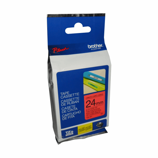 Brother Genuine TZe451 Black on Red Laminated Tape for P-touch Label Makers, 24 mm wide x 8 m long – PTouch | Brother