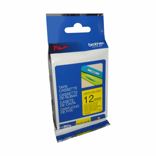 Brother Genuine TZe631 Black on Yellow Laminated Tape for P-touch Label Makers, 12 mm wide x 8 m long – PTouch | Brother