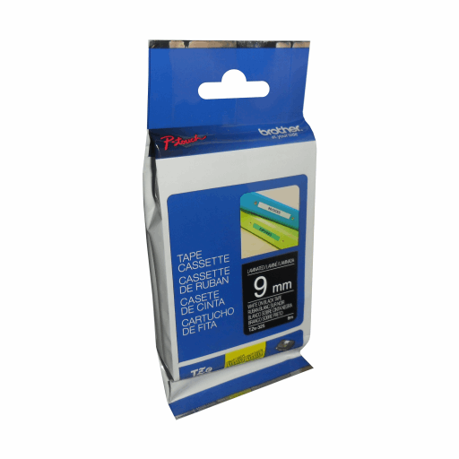 Brother Genuine TZe325 White on Black Laminated Tape for P-touch Label Makers, 9 mm wide x 8 m long – PTouch | Brother
