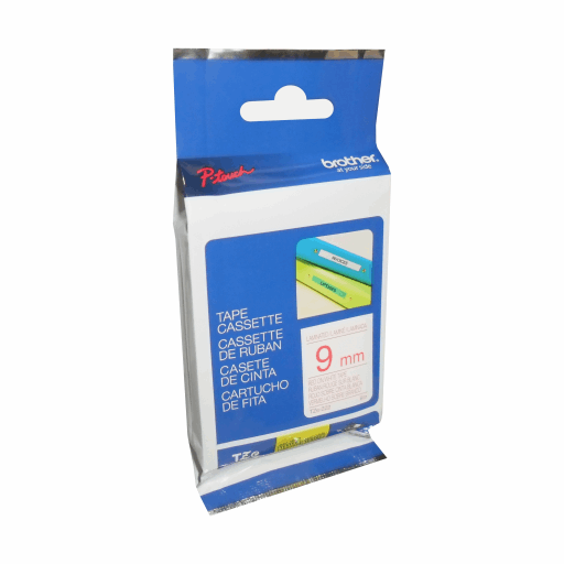 Brother Genuine TZe222 Red on White Laminated Tape for P-touch Label Makers, 9 mm wide x 8 m long – PTouch | Brother