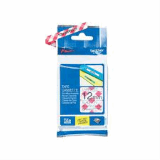 Brother Genuine TZEMPRG31 Black Print on Red Gingham Patterned Tape for P-touch Label Makers, 12 mm wide x 4 m long – PTouch | Brother