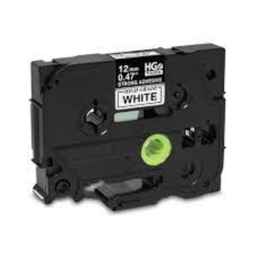 Brother HGE2315 Pack Black on White HGe 12 mm Tape with Standard Adhesive, 8 m 5-pack – PTouch | Brother