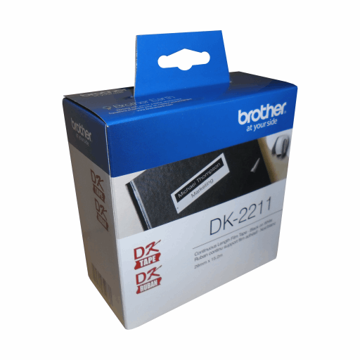 Brother DK-2211 Black/White Continuous Length Film Tape - 1.1" x 50' (29 mm x 15.2 m) – PTouch | Brother