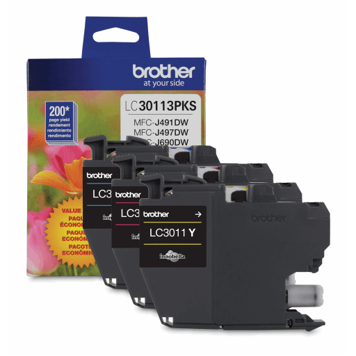 Brother Genuine LC30113PKS 3-Pack Standard-yield Colour Ink Cartridges – Inkjets | Brother