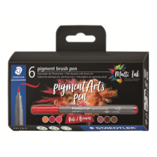 Pigment Brush Pen Reds&Browns 6Pcs – General | STAEDTLER