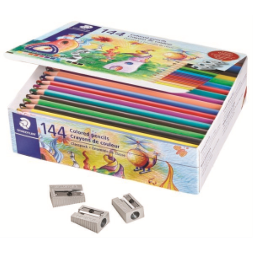 Extruded color pencil,class pack, 144ct + 3 sharpeners 510 10 (12 colours x 12packs) – General | STAEDTLER