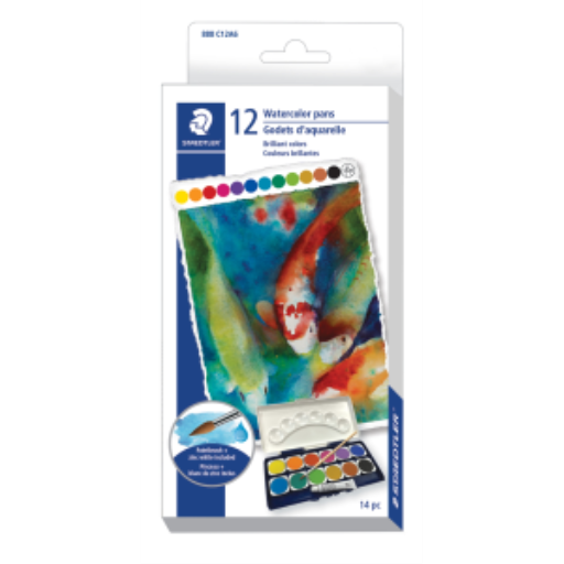888-C12A602 STAEDTLER-Mars Limited WATERCOLOUR PAINT ASST+BRUS – Products for Artists | STAEDTLER