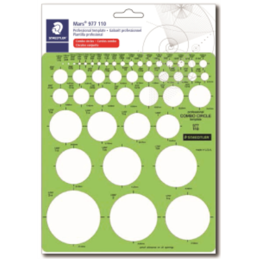 977-110-02 STAEDTLER-Mars Limited TEMPLATE COMBO CIRCLE CARD – Drafting Products | STAEDTLER