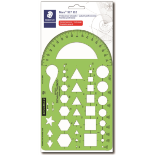 977-102-02 STAEDTLER-Mars Limited TEMPLATE MULTI CARD – Drafting Products | STAEDTLER