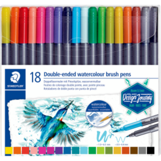 Double-ended watercol. brush 18pcs – General | STAEDTLER