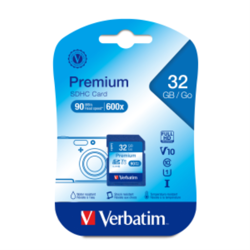 Verbatim 32GB Premium SDHC UHS-I V10 Cls 10 Card – Memory Cards | Verbatim