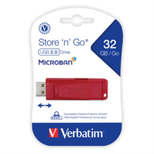Verbatim 32GB SnG USB Drive Red Retract – USB Keys | Verbatim
