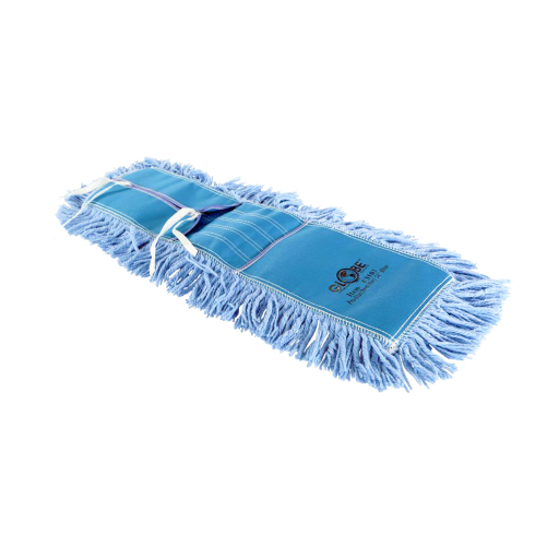 Pro-Stat Dust Mop Head 24" x 5" Blue Tie-On – Floor Cleaning | Globe Commercial Products