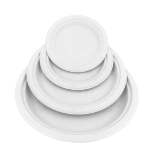 Compostable Round Plate White 9" Pack 50 – Food Service | Globe Commercial Products
