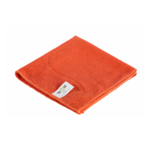 16"x16" Microfiber Cloth 240GSM Orange (Pack of 10) – Microfiber | Globe Commercial Products