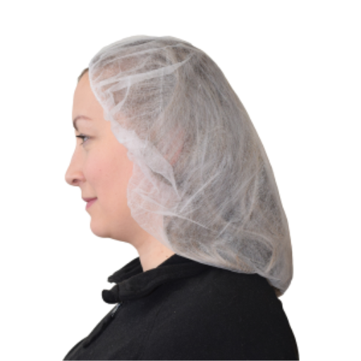Bouffant Cap/Hairnet White Poly 21" (Pack of 100) – PPE | Globe Commercial Products