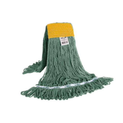 Syn-Pro? Synthetic Looped End Wet Mop Wide Band Green 24oz – Floor Cleaning | Globe Commercial Products