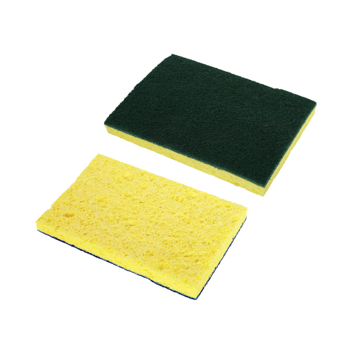 6"x4' Green/Yellow H.D. Cellulose Scrub Sponge – General Cleaning | Globe Commercial Products