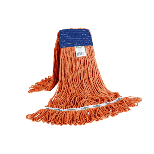 Syn-Pro? Synthetic Looped End Wet Mop Wide Band Orange 16oz – Floor Cleaning | Globe Commercial Products