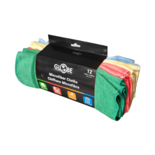 14"x14" Microfiber Assorted Colors Retail (12 Packs) – Microfiber | Globe Commercial Products