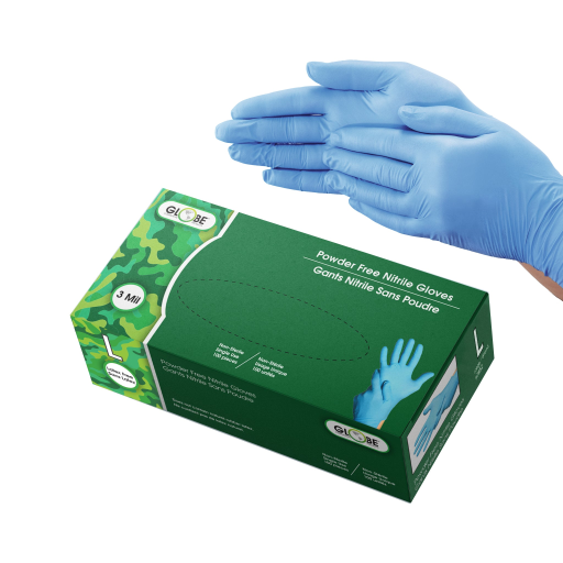 Nitrile Gloves Powder Free 3mil Sky Blue - Large ( box of 100) – Gloves | Globe Commercial Products