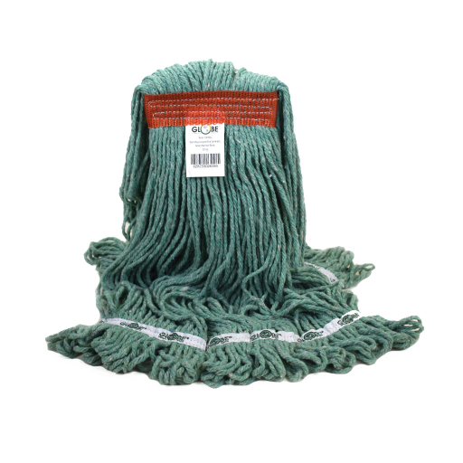 Synthetic Looped End Wet Mop Narrow Band 20oz GREEN – Food Service | Globe Commercial Products