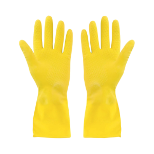Rubber Gloves Flocklined Yellow Medium Extended Cuff - (12 pair) – Gloves | Globe Commercial Products