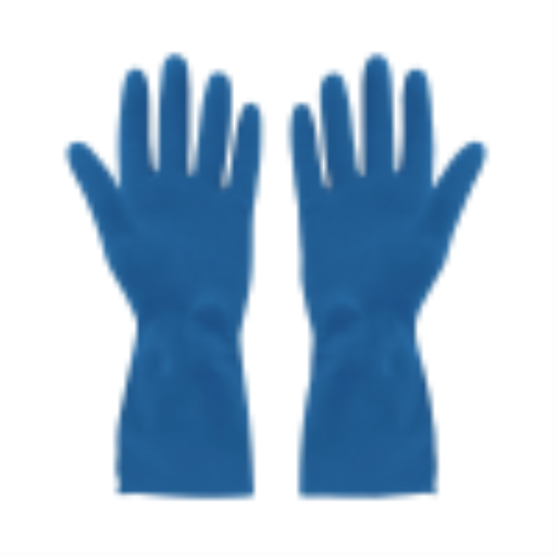 Rubber Gloves Silverlined Powder Blue Large Extended Cuff- (12 pairs) – Gloves | Globe Commercial Products