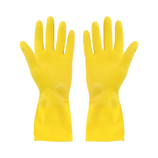 Rubber Gloves Flocklined? Yellow Small Extended Cuff - (12 pairs) – Gloves | Globe Commercial Products