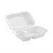 Compostable Hinged Containers - 9" x 6" x 3" / White / 2 Compartment - (Pack of 50) – Food Service | Globe Commercial Products