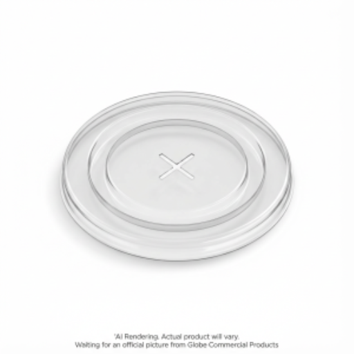 Clear PET Flat Lids with Hole for Clear PET Cold Cups fits 12oz-20oz, sleeve of 50 – Food Service | Globe Commercial Products