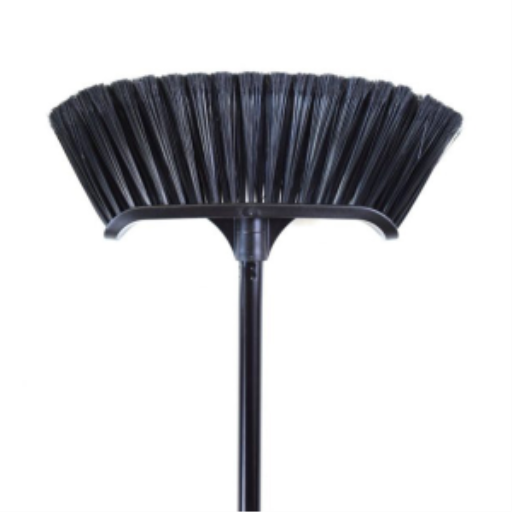14" Spartan Premium Curved Magnetic Broom w/ 48" Metal Handle – Floor Cleaning | Globe Commercial Products