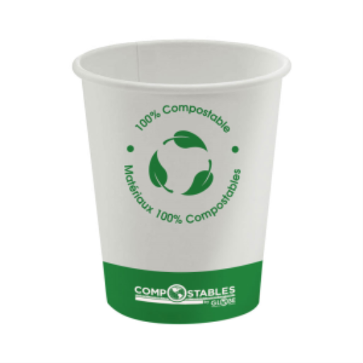 Hot/Cold Compostable Paper Cups - 10oz / White (50 cups Per Pack) – Food Service | Globe Commercial Products