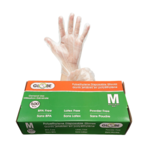 Polyethylene Gloves Powder Free - Medium (box of 500) – Gloves | Globe Commercial Products