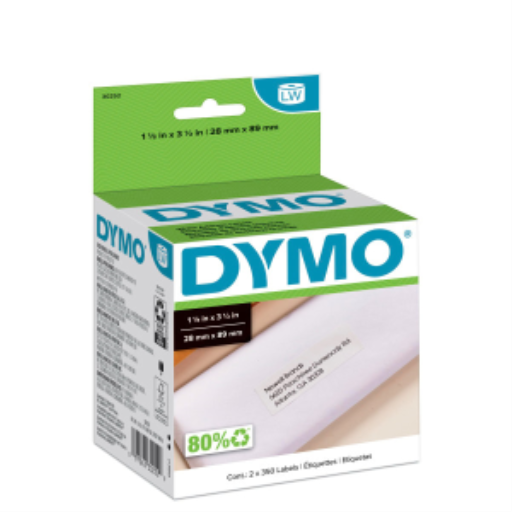 DYMO Authentic LW White Mailing Address Labels, DYMO Labels for LabelWriter Label Printers, 1-1/8" x 3-1/2", 2 Rolls of 350 (700 Total) – Label Printers & Rolls | DYMO
